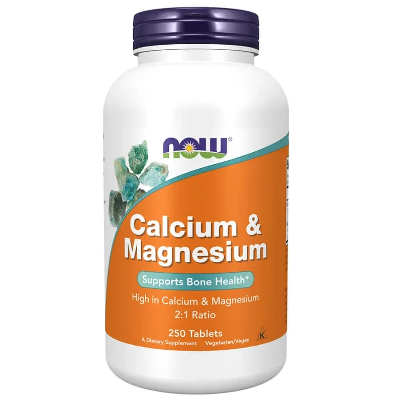 Now Foods Calcium & Magnesium, calciu 500 mg și magneziu 250 mg, 250 comprimate vegetariene — preț și oferte