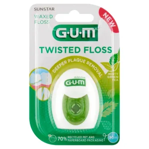 Sunstar Gum Twisted Floss, ață cerată, mentă și ceai verde, 30 m