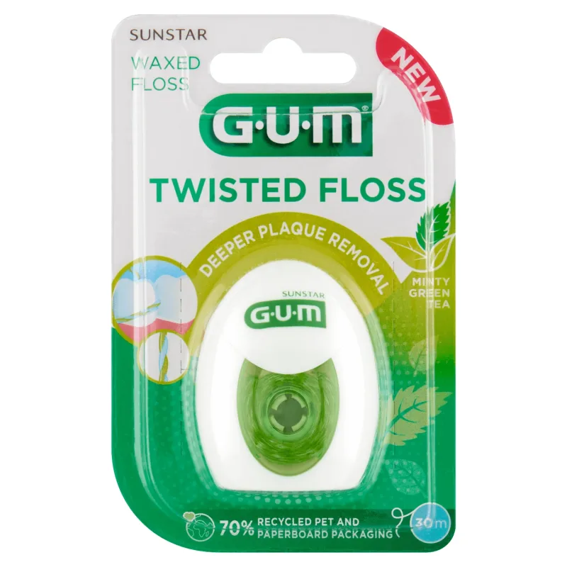 Sunstar Gum Twisted Floss, ață cerată, mentă și ceai verde, 30 m — preț și oferte