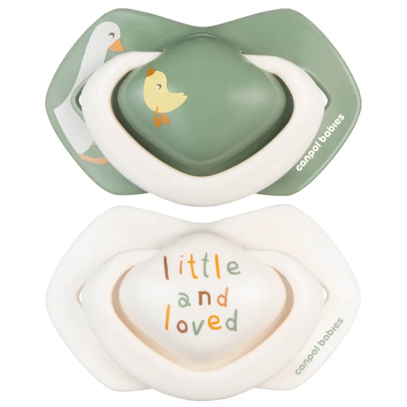 Canpol Babies, suzetă, silicon, simetrică, Goose, 0-6 luni, 2 bucăți — preț și oferte