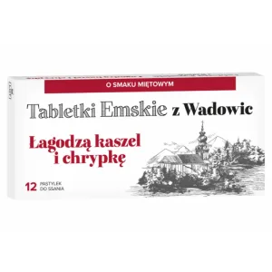 Emskie z Wadowic comprimate, aromă de mentă, 12 pastiluțe