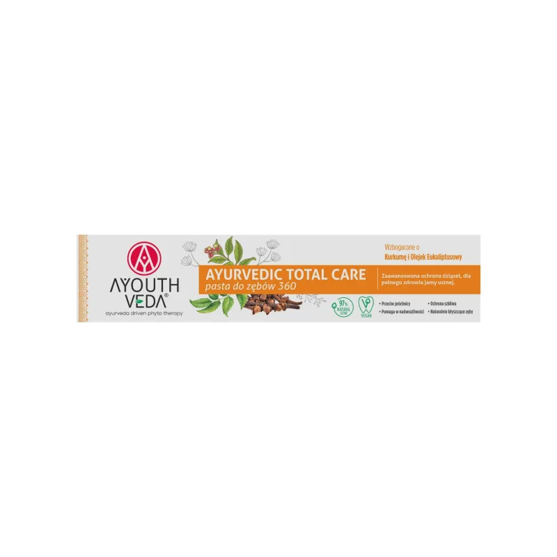 Ayuthveda Ayurvedic Total Care, 360 pastă de dinți cu turmeric și ulei de eucalipt, 100 g — preț și oferte