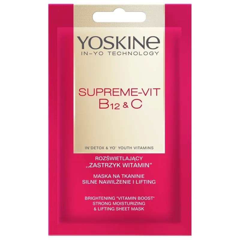 Yoskine Supreme-Vit B12 + C, mască textilă, hidratare puternică și ridicare, 1 buc — preț și oferte