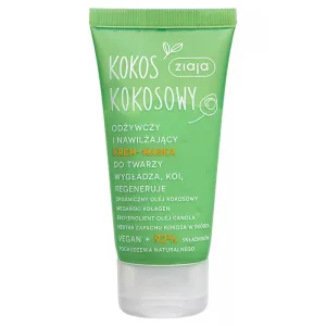 Ziaja Kokos Coconut, cremă-mască de față hrănitoare și hidratantă, 50 ml
