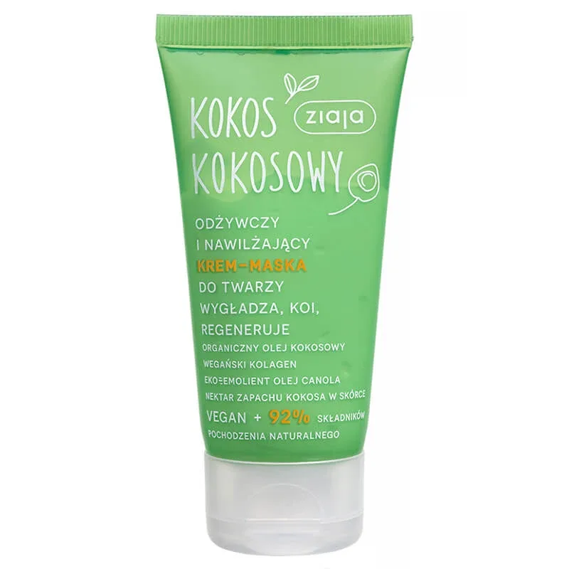 Ziaja Kokos Coconut, cremă-mască de față hrănitoare și hidratantă, 50 ml — preț și oferte