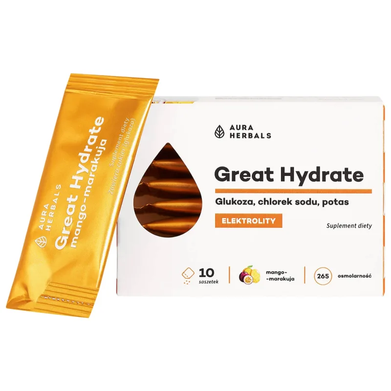 Aura Herbals Great Hydrate, mango-maracuja, 10 pliculețe — preț și oferte