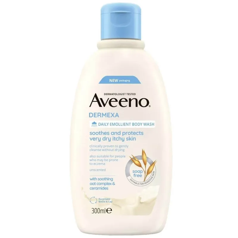 Aveeno Dermexa, gel emolient de spălare corporală pentru piele cu mâncărimi, 300 ml — preț și oferte