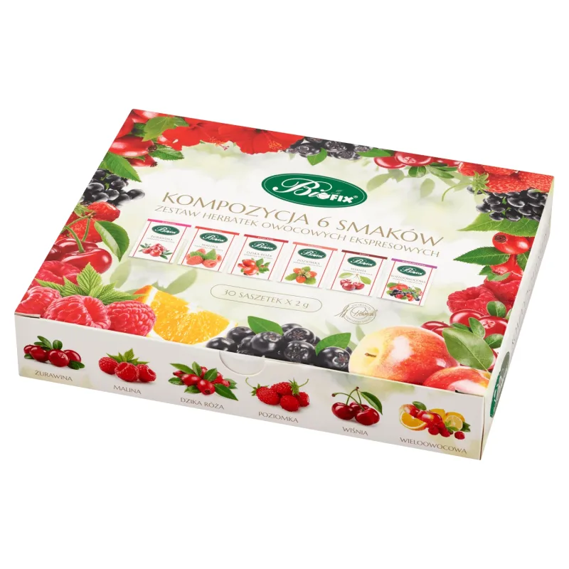 Bi fix Compoziție 6 arome, set ceai de fructe, 2 g x 30 pliculețe — preț și oferte