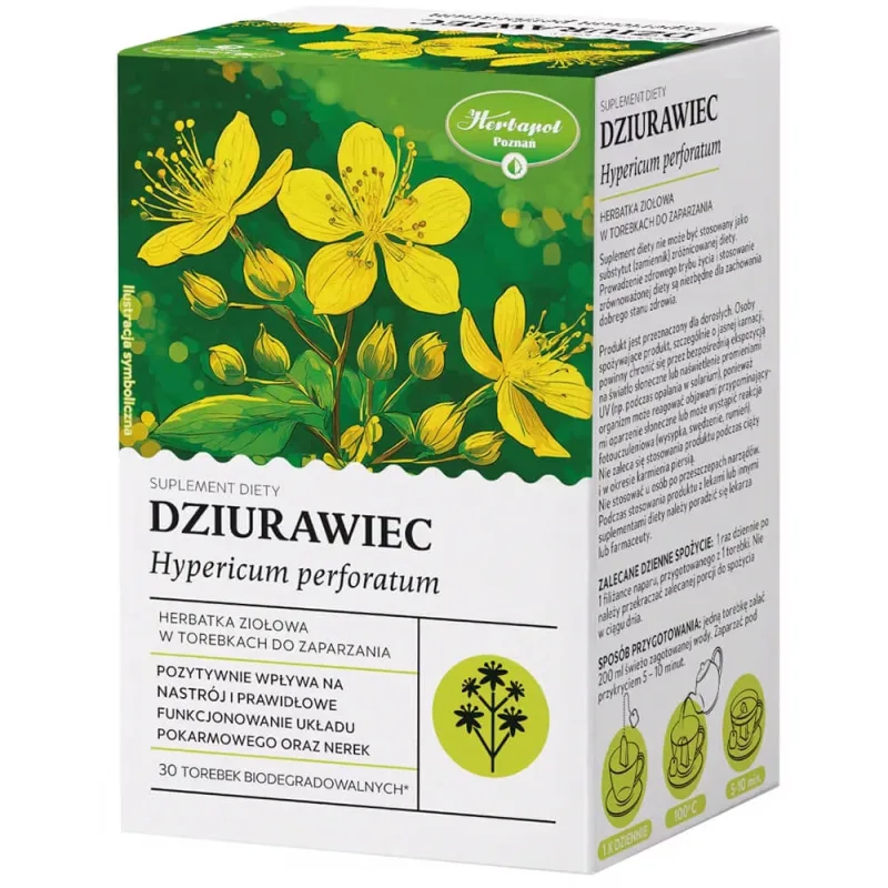 Herbapol Dziurawc, ceai de plante, 30 pliculețe biodegradabile — preț și oferte
