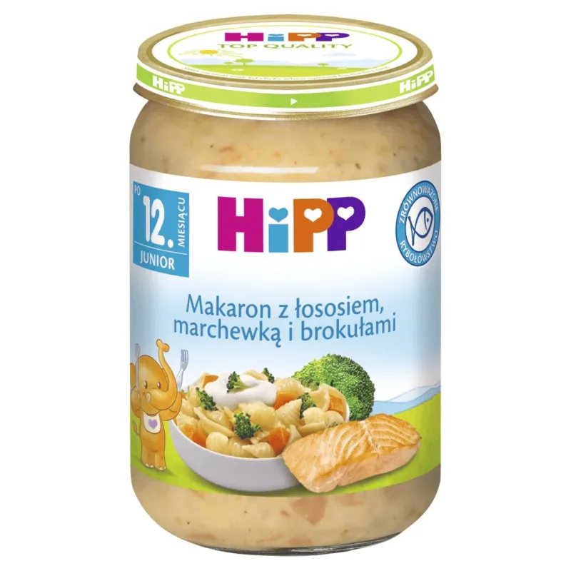 HiPP Junior Dish, paste cu somon, morcovi și broccoli, după 12 luni, 250 g — preț și oferte