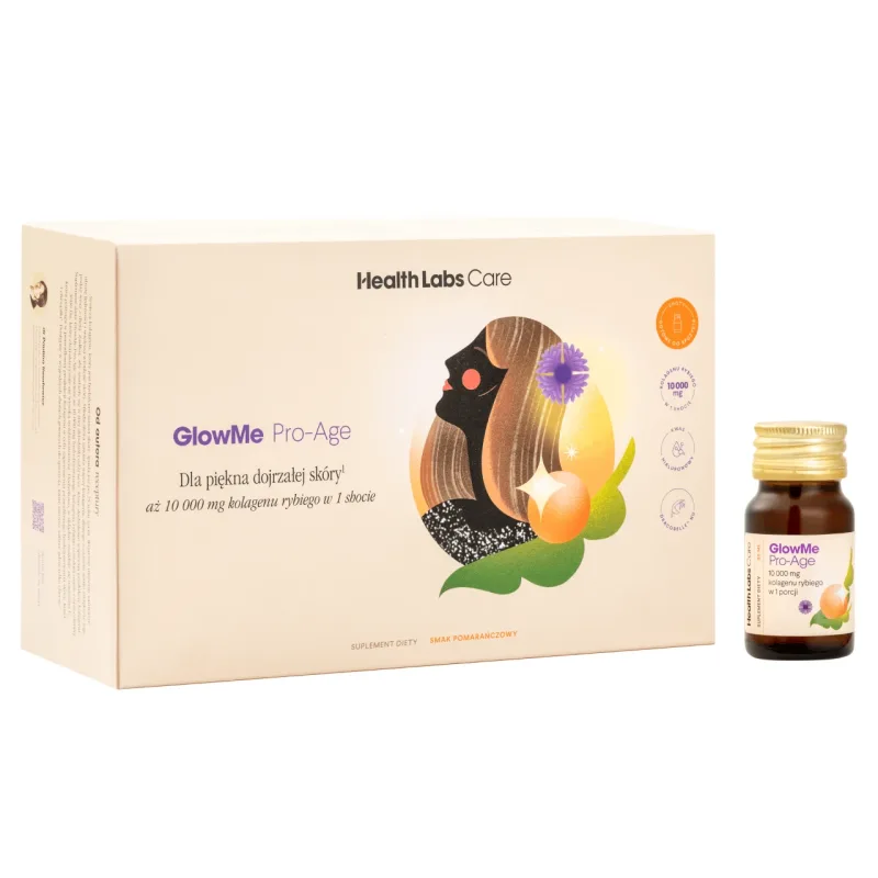 Health Labs GlowMe Pro-Age, shot, aromă de portocale, 15 x 30 ml — preț și oferte
