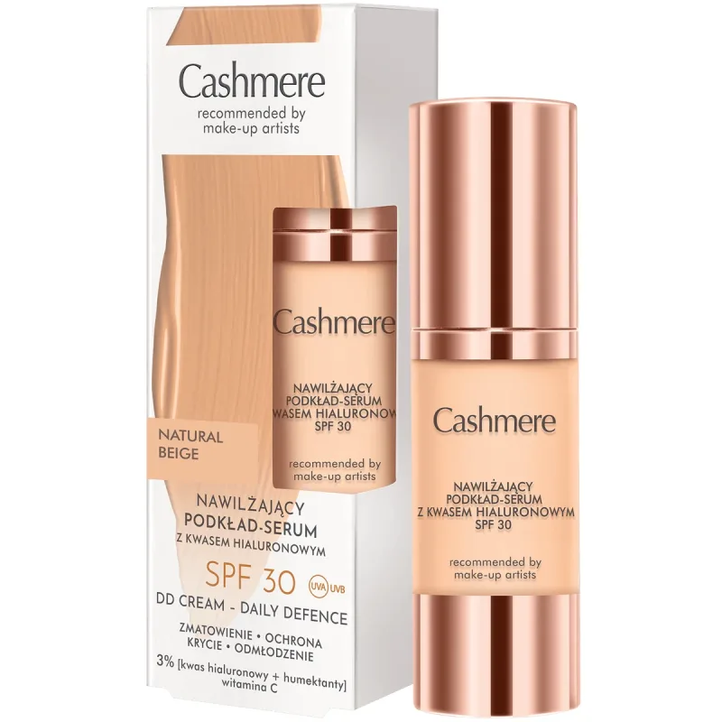 DAX Cashmere DD, fond de ten-serum hidratant cu acid hialuronic, bej natural, SPF 30, 30 ml — preț și oferte