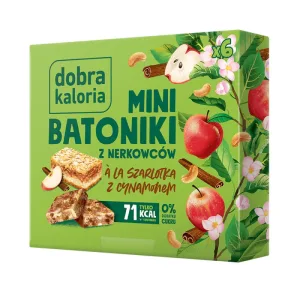 Good Kaloria Mini batoane cu caju a'la apple pie cu scorțișoară, fără zahăr adăugat, 6 bucăți