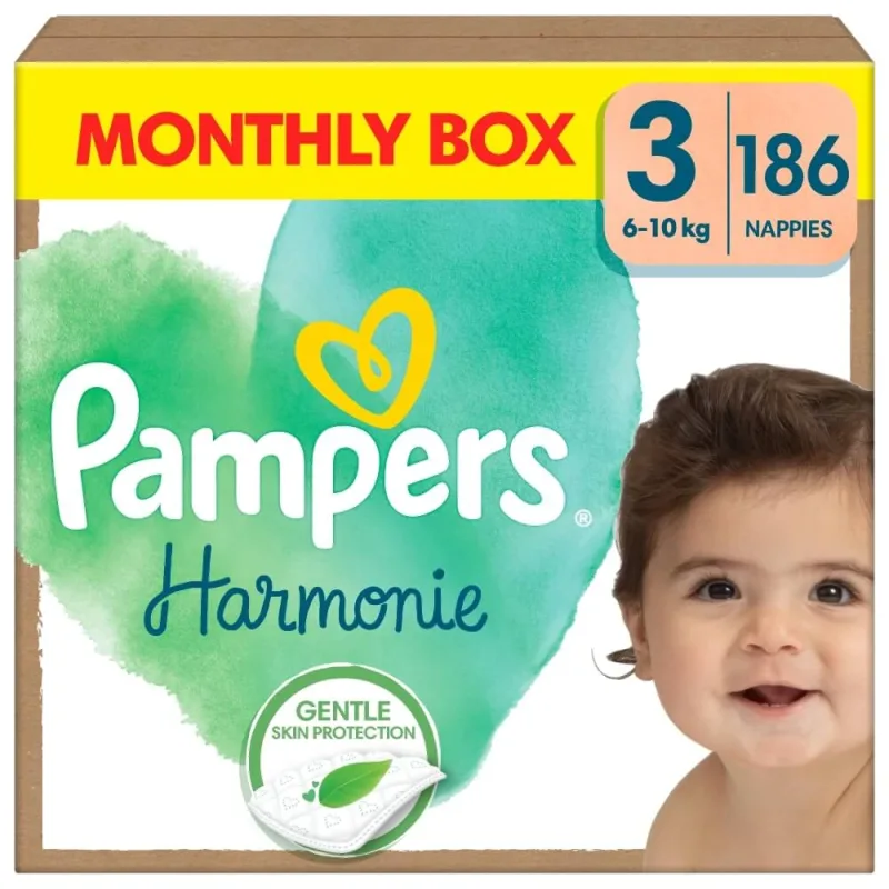Pampers Harmonie, scutece, mărimea 3, 6-10 kg, 186 buc — preț și oferte
