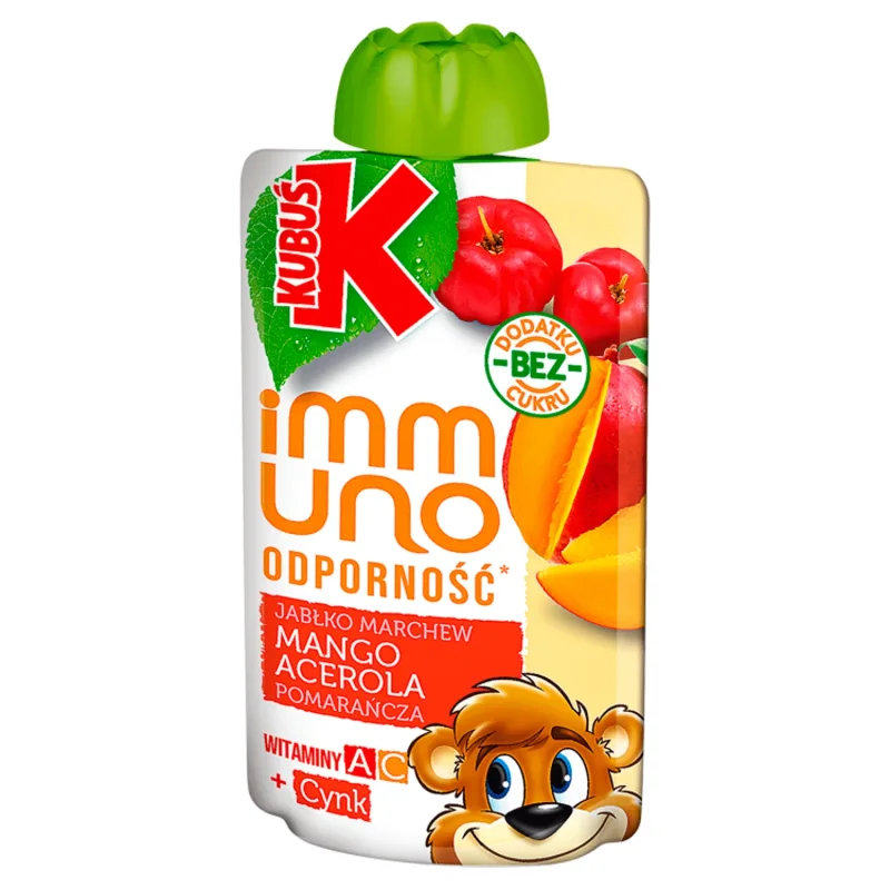 Kubuś Immuno Odporność, mousse, mango, acerola, 100 g — preț și oferte