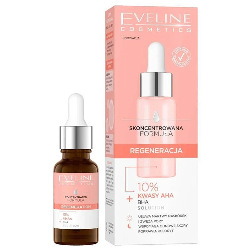 Eveline Cosmetics Concentrated Formula, ser regenerant, 10 % acizi AHA, 18 ml — preț și oferte