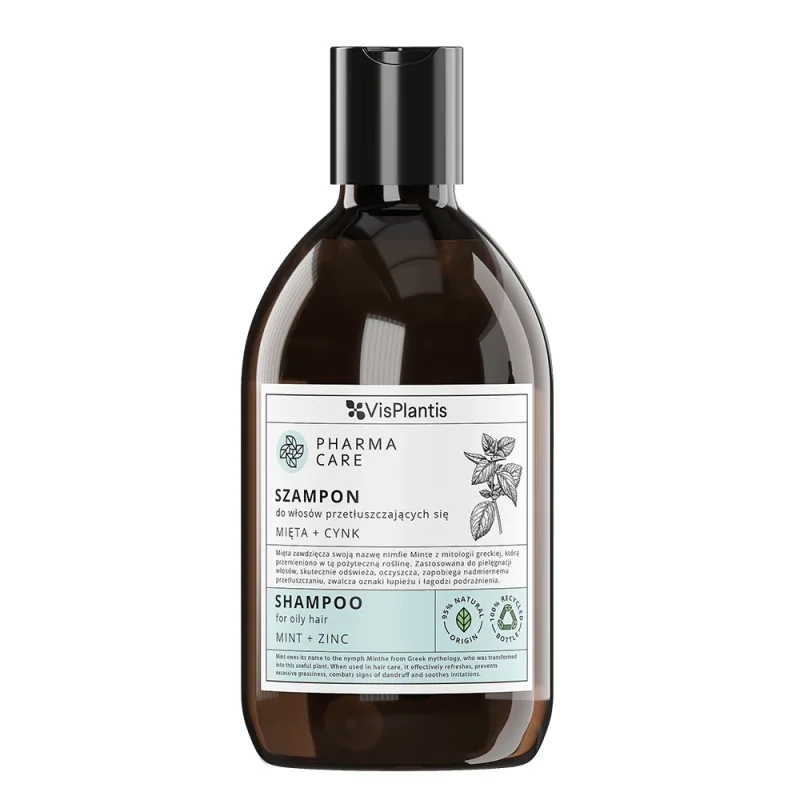 Vis Plantis Pharma Care, șampon pentru păr gras, mentă + zinc, 500 ml — preț și oferte