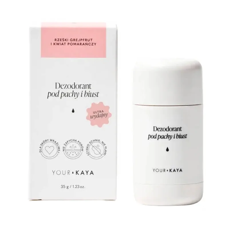 Your KAYA, deodorant pentru axile și bust, grapefruit și flori de portocal, 35 g — preț și oferte