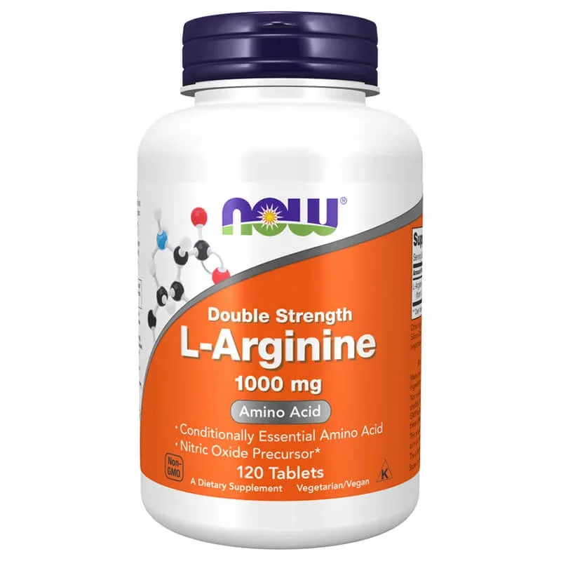 Now Foods L-Arginină, L-Arginină 1000 mg, 120 comprimate vegetariene — preț și oferte