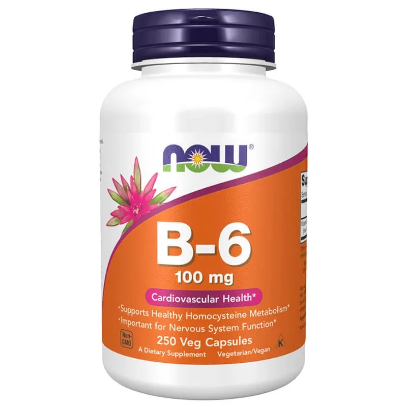 Now Foods B-6, vitamina B6 100 mg, 250 capsule — preț și oferte