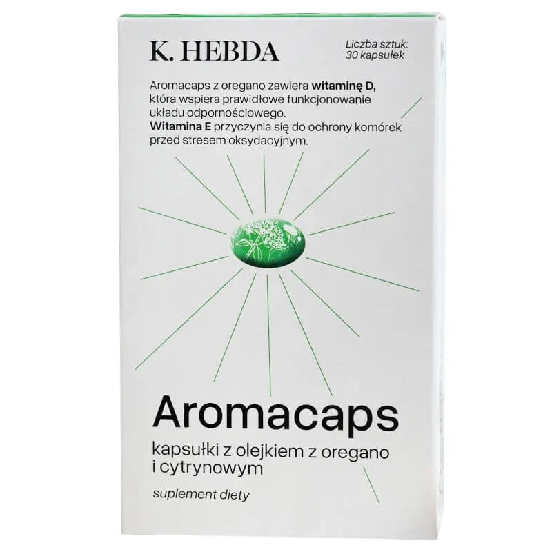 Hebda Aromacaps cu oregano și ulei de lămâie, 30 capsule — preț și oferte