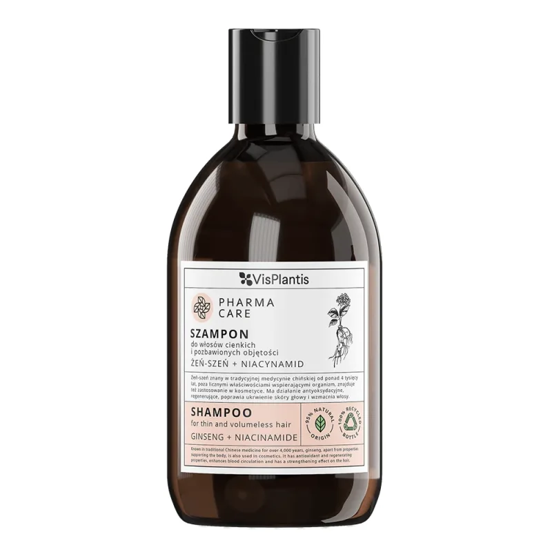 Vis Plantis Pharma Care, șampon pentru păr fin, ginseng + niacinamidă, 500 ml — preț și oferte