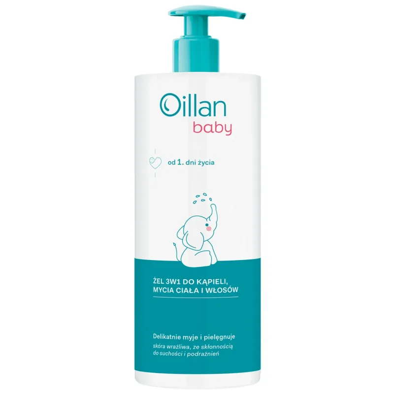 Oillan Baby, gel de baie, corp și păr 3în1, din prima zi de viață, 750 ml — preț și oferte