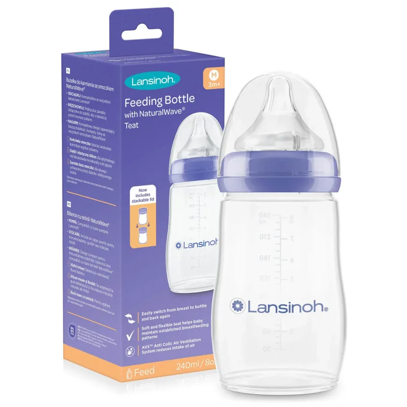 Lansinoh, NaturalWave flacon tetină debit mediu, 240 ml — preț și oferte