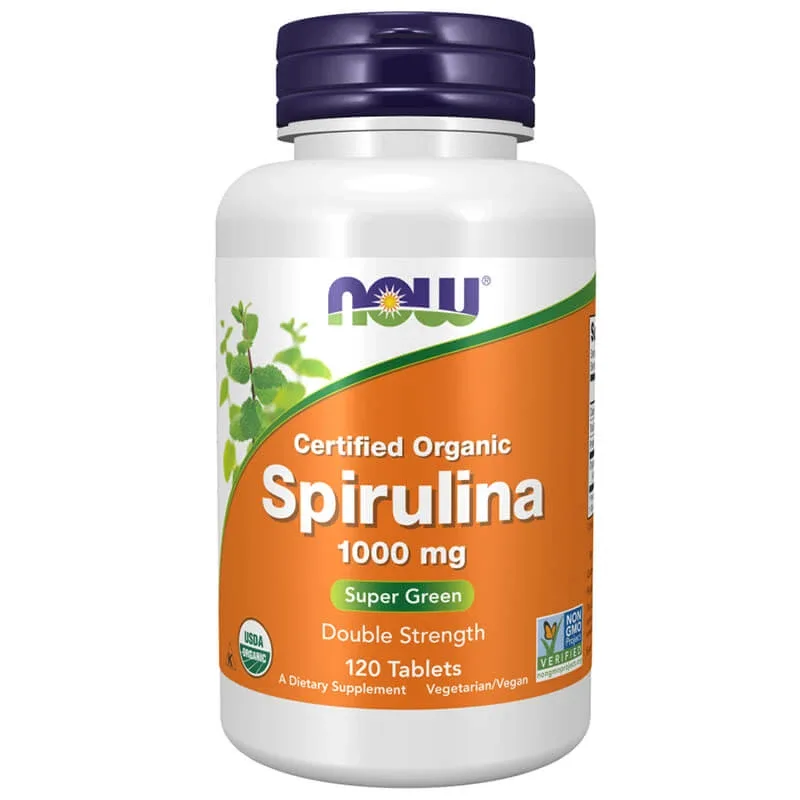 Now Foods Spirulina 1000 mg, 120 comprimate vegane — preț și oferte