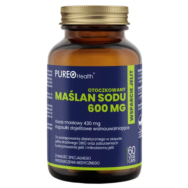 Pureo Health Butirat de sodiu încapsulat 600 mg, 60 capsule — preț și oferte