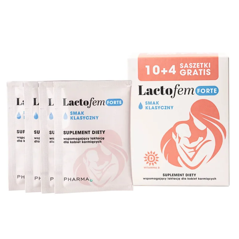 Lactofem Forte, aromă clasică, 10 pliculețe + 4 pliculețe gratuite — preț și oferte