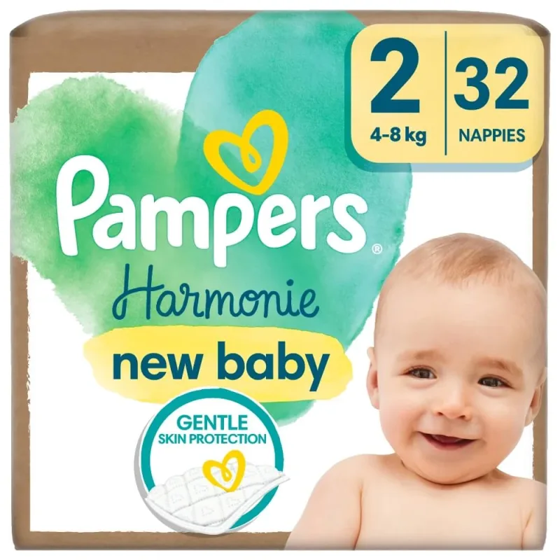 Pampers Harmonie, scutece, mărimea 2, 4-8 kg, 32 buc — preț și oferte