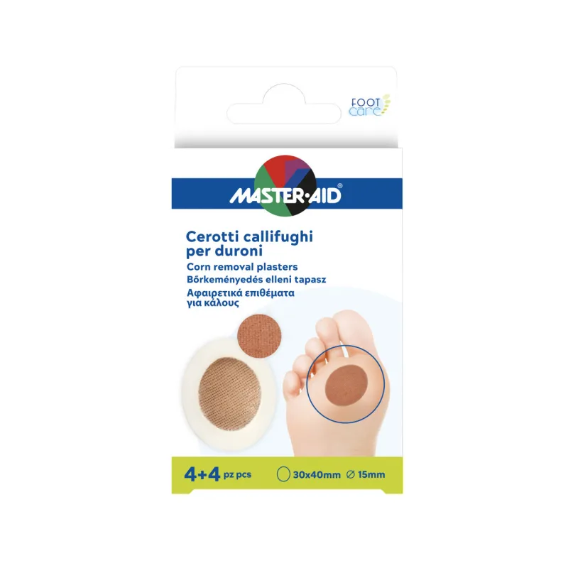 MASTER-AID Plasturi bataturi cu acid salicilic, 4+4buc Origomedical — preț și oferte