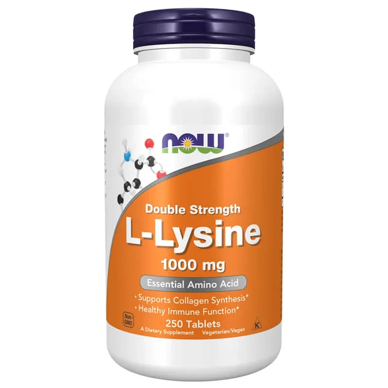 Now Foods L-lizină, L-lizină 1000 mg, 250 comprimate vegetariene — preț și oferte