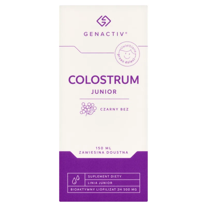 Genactiv Colostrum Junior Black Elderberry, suspensie orală, de la 3 ani, 150 ml — preț și oferte