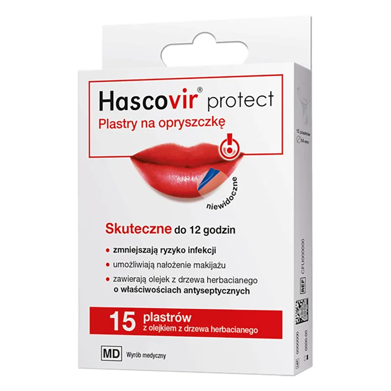 Hascovir Protect, plasturi pentru herpes, 15 buc — preț și oferte