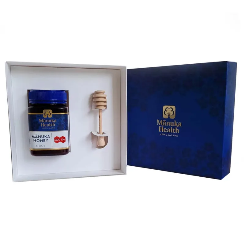 Set cadou Manuka Health, miere Manuka MGO 100+, 500 g + lingură de lemn gratuit — preț și oferte