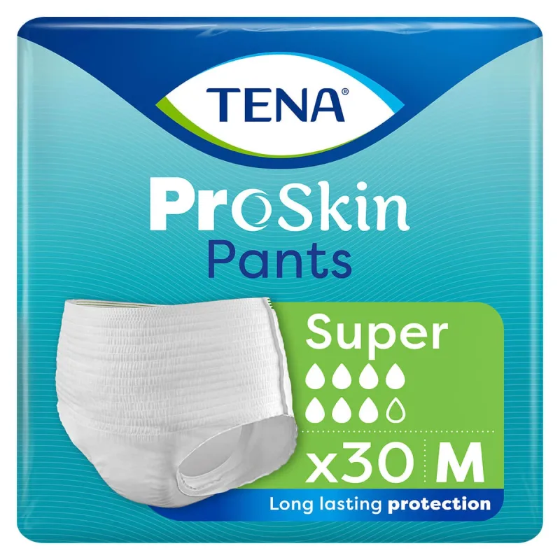 Tena Pants ProSkin, chiloți absorbanți, mărimea M, 80-110 cm, Super, 30 bucăți — preț și oferte