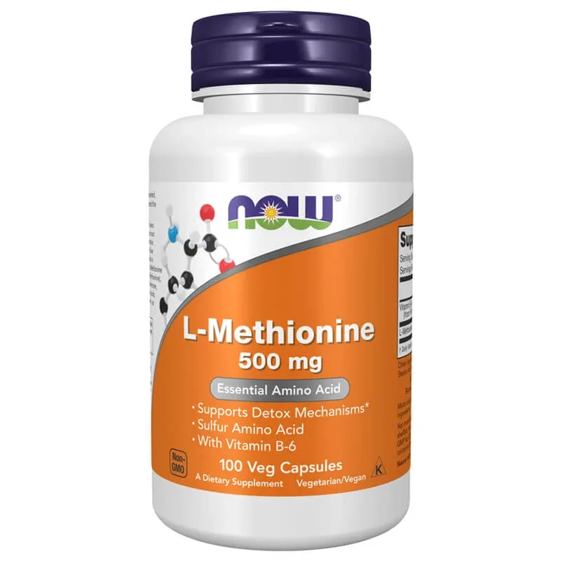 Now Foods L-metionină, L-metionină 500 mg, 100 capsule — preț și oferte