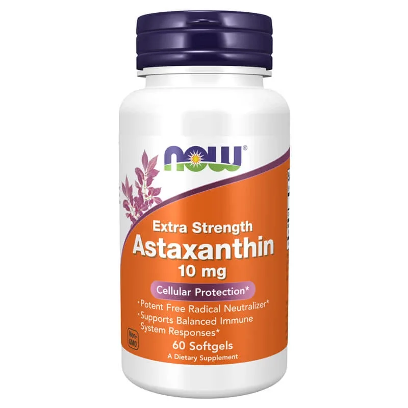 Now Foods Astaxantină 10 mg, astaxantină din microalge, 60 capsule moi — preț și oferte