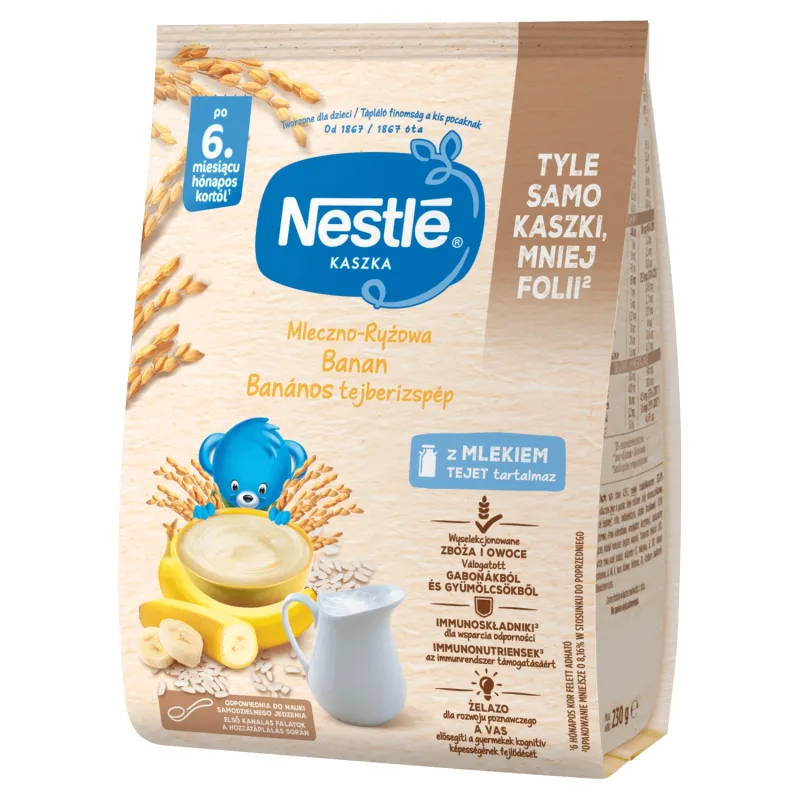Cereale Nestle cu lapte și orez, banane, fără gluten, după 6 luni, 230 g — preț și oferte