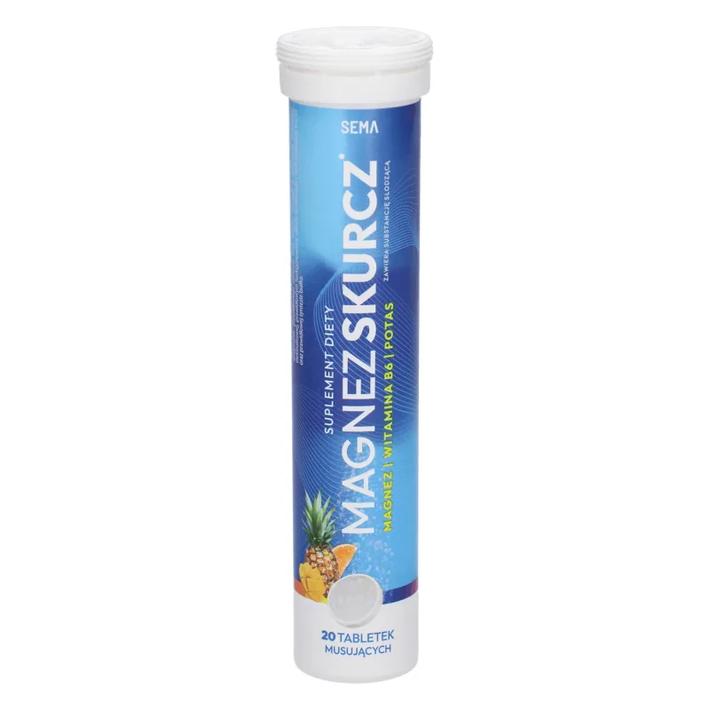 SEMA Magnesium Shrinkage, aromă de fructe tropicale, 20 comprimate efervescente — preț și oferte