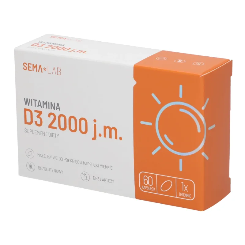 SEMA Lab Vitamina D3 2000 UI, 60 capsule moi — preț și oferte