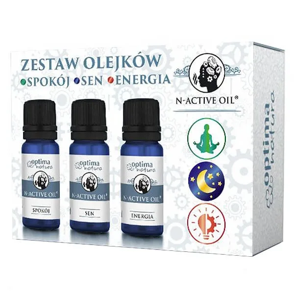 Set N-Active Oil Calm & Sleep & Energy, uleiuri esențiale naturale, 3 x 10 ml — preț și oferte