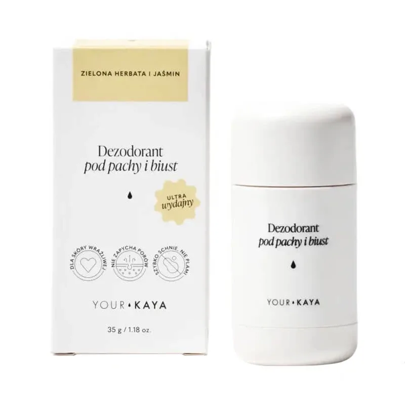 Your KAYA, deodorant subraț și bust, ceai verde și iasomie, 35 g — preț și oferte