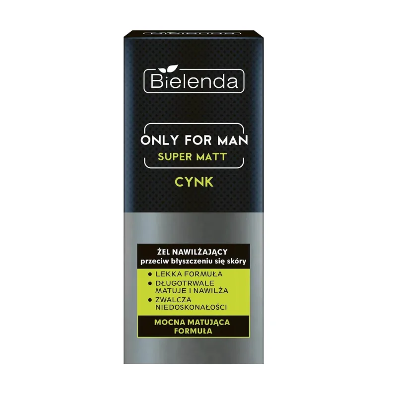 Bielenda Only For Men Super Matt, gel hidratant împotriva strălucirii pielii, zinc, 50 ml — preț și oferte