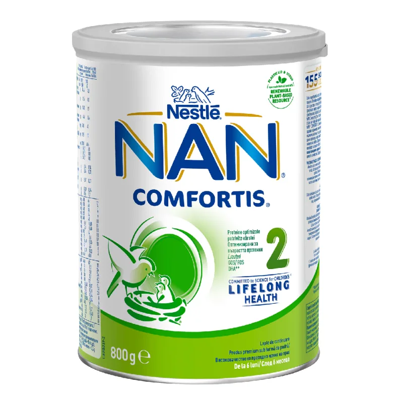 Formula de lapte praf Nan 2 Comfortis, 6+ luni, 800 g, Nestle — preț și oferte