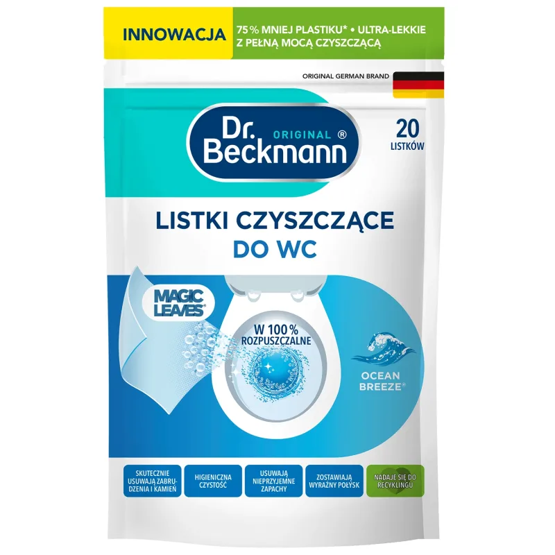 Dr Beckmann, foi de curățat toaleta, Ocean Breeze, 20 bucăți — preț și oferte