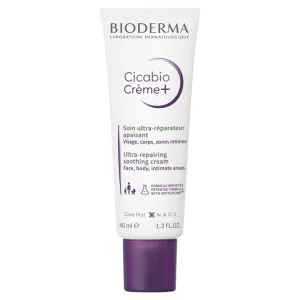 Cremă reparatoare Bioderma Cicabio Crème+, față, corp şi zonele intime, SPF 50+, 40 ml, Naos