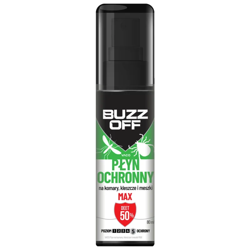 BuzzOff, lichid pentru țânțari și muște negre, DEET 50%, 80 ml — preț și oferte